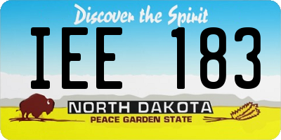 ND license plate IEE183