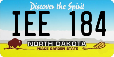 ND license plate IEE184