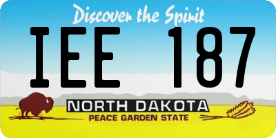 ND license plate IEE187
