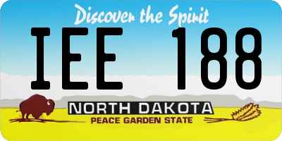ND license plate IEE188