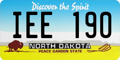 ND license plate IEE190