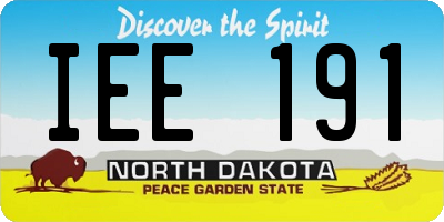 ND license plate IEE191