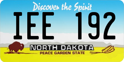 ND license plate IEE192