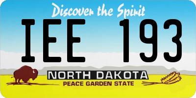 ND license plate IEE193