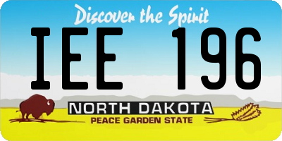 ND license plate IEE196