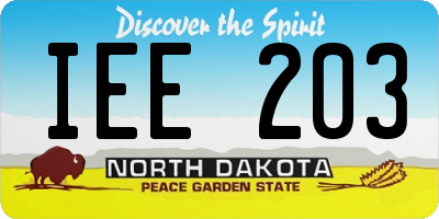 ND license plate IEE203