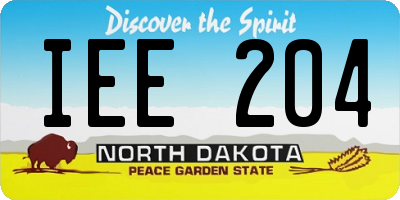 ND license plate IEE204