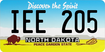 ND license plate IEE205