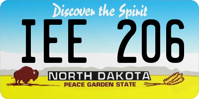 ND license plate IEE206