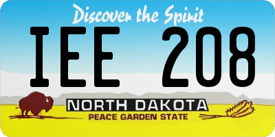 ND license plate IEE208