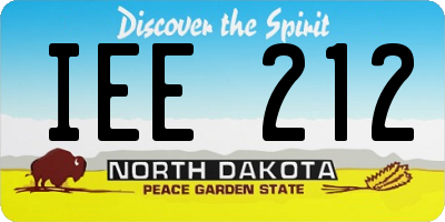 ND license plate IEE212