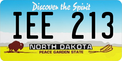 ND license plate IEE213