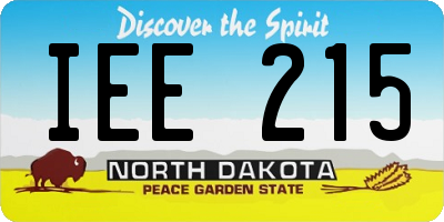 ND license plate IEE215