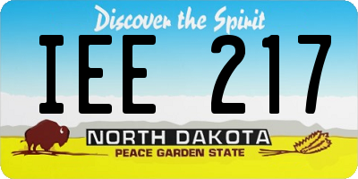 ND license plate IEE217