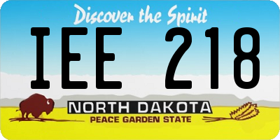 ND license plate IEE218