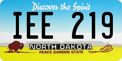 ND license plate IEE219