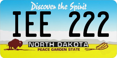 ND license plate IEE222