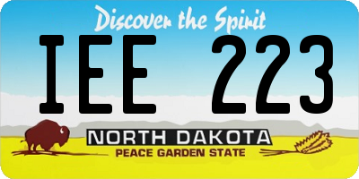 ND license plate IEE223