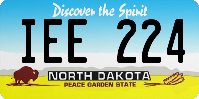 ND license plate IEE224