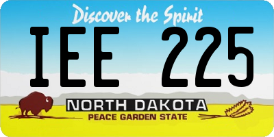 ND license plate IEE225