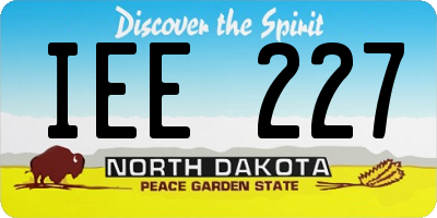 ND license plate IEE227