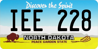 ND license plate IEE228