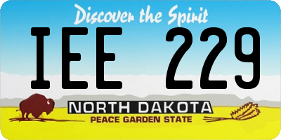 ND license plate IEE229