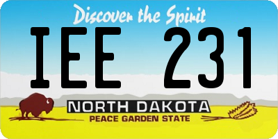 ND license plate IEE231