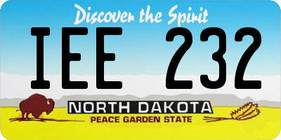 ND license plate IEE232