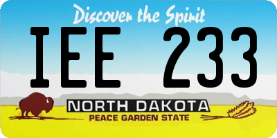 ND license plate IEE233