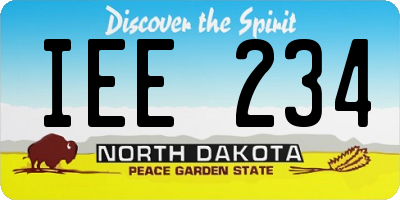 ND license plate IEE234