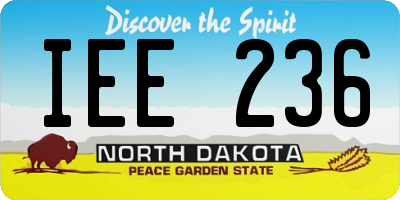 ND license plate IEE236