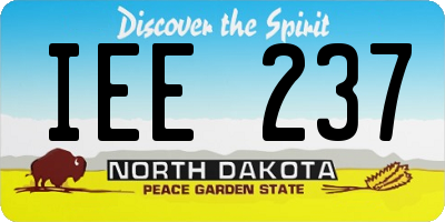ND license plate IEE237