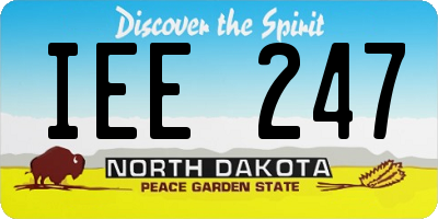 ND license plate IEE247