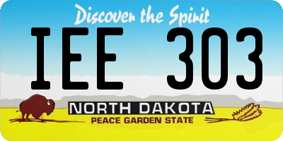 ND license plate IEE303