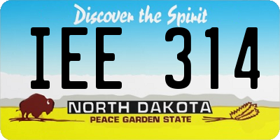 ND license plate IEE314