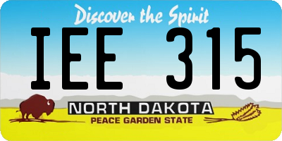 ND license plate IEE315