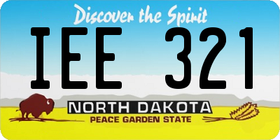ND license plate IEE321