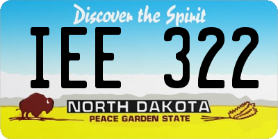 ND license plate IEE322