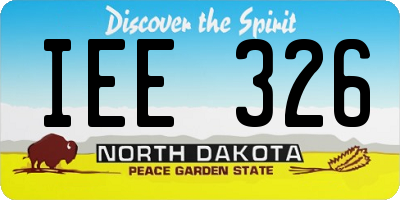 ND license plate IEE326