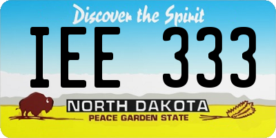 ND license plate IEE333