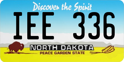 ND license plate IEE336