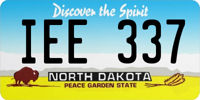 ND license plate IEE337