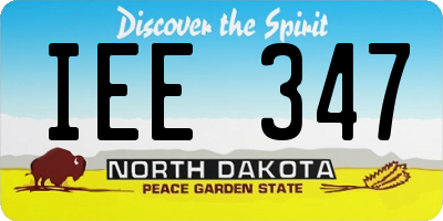 ND license plate IEE347