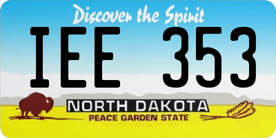 ND license plate IEE353