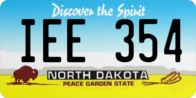 ND license plate IEE354