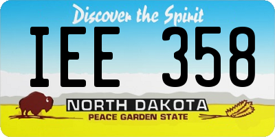 ND license plate IEE358