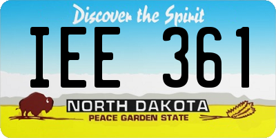 ND license plate IEE361