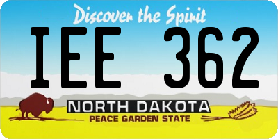 ND license plate IEE362
