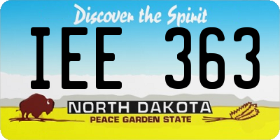 ND license plate IEE363